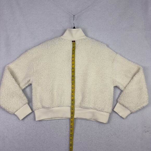 Victoria’s Secret PINK Cropped Sherpa Fleece 1/4 Zip Pullover Sweatshirt XS NWT - Picture 5 of 10